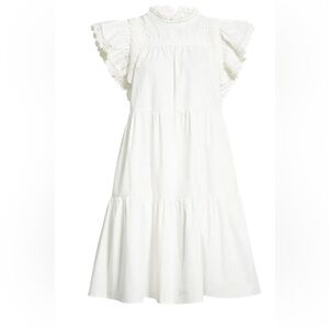 Sea-Crochet Detail Cotton Babydoll Dress-Women’s Size: XS-Color: White-NEW!!